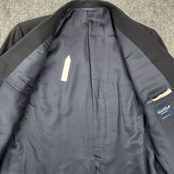 Vintage Brooks Brothers Blazer Mens 44R Black Woolmark Super 100s Union Made USA - Picture 14 of 16